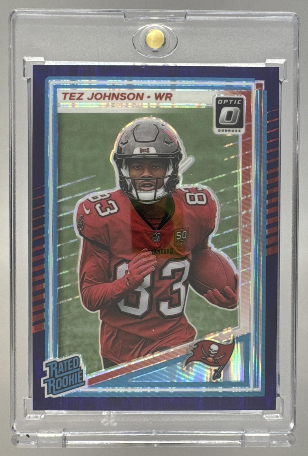 Card image for 2025 Panini Donruss Optic Tez Johnson Rated Rookie #231 Buccaneers