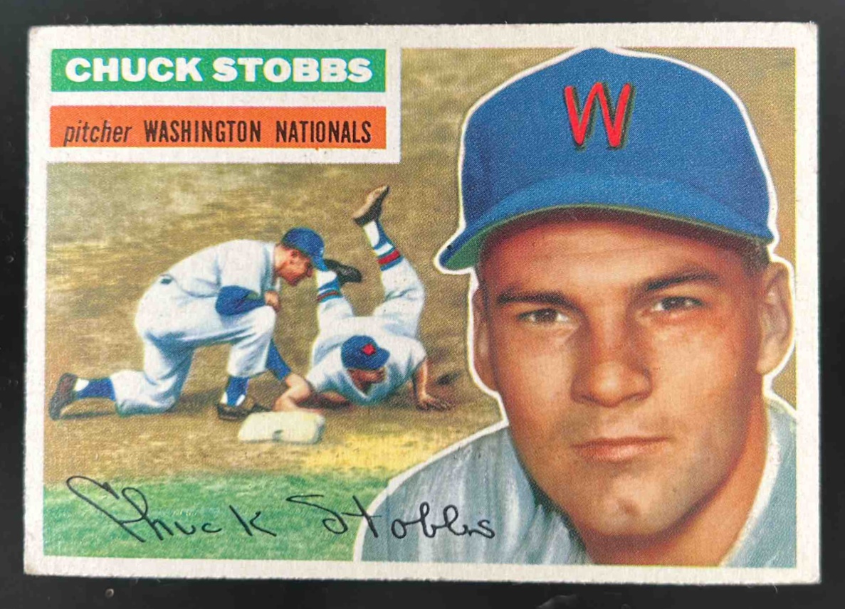 Card image for 1956 TOPPS BASEBALL CHUCK STOBBS #68B