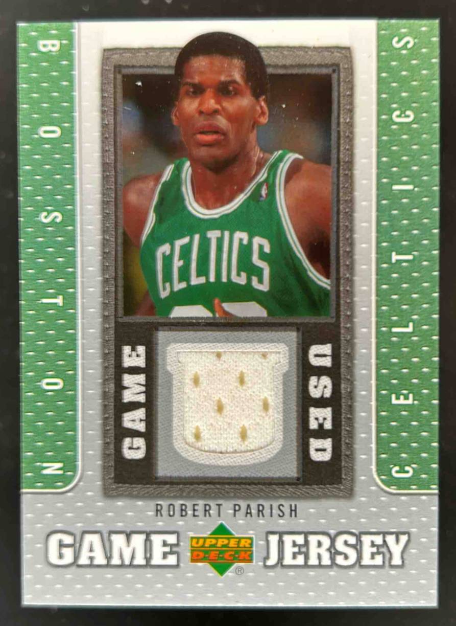 Card image for 2007-08 UPPER DECK ROBERT PARISH UD GAME PATCH #GJ-RP BOSTON CELTICS