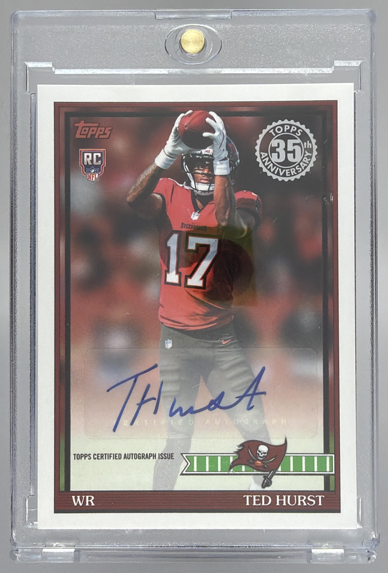 Card image for 2026 Topps Football Ted Hurst 1991 Rookie Auto #91FRA-TH RC Tampa Bay Buccaneers