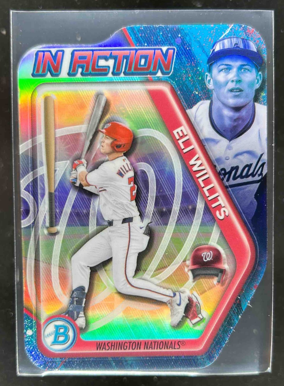 Card image for Eli Willits 2025 Bowman Baseball Draft In Action Washington Nationals