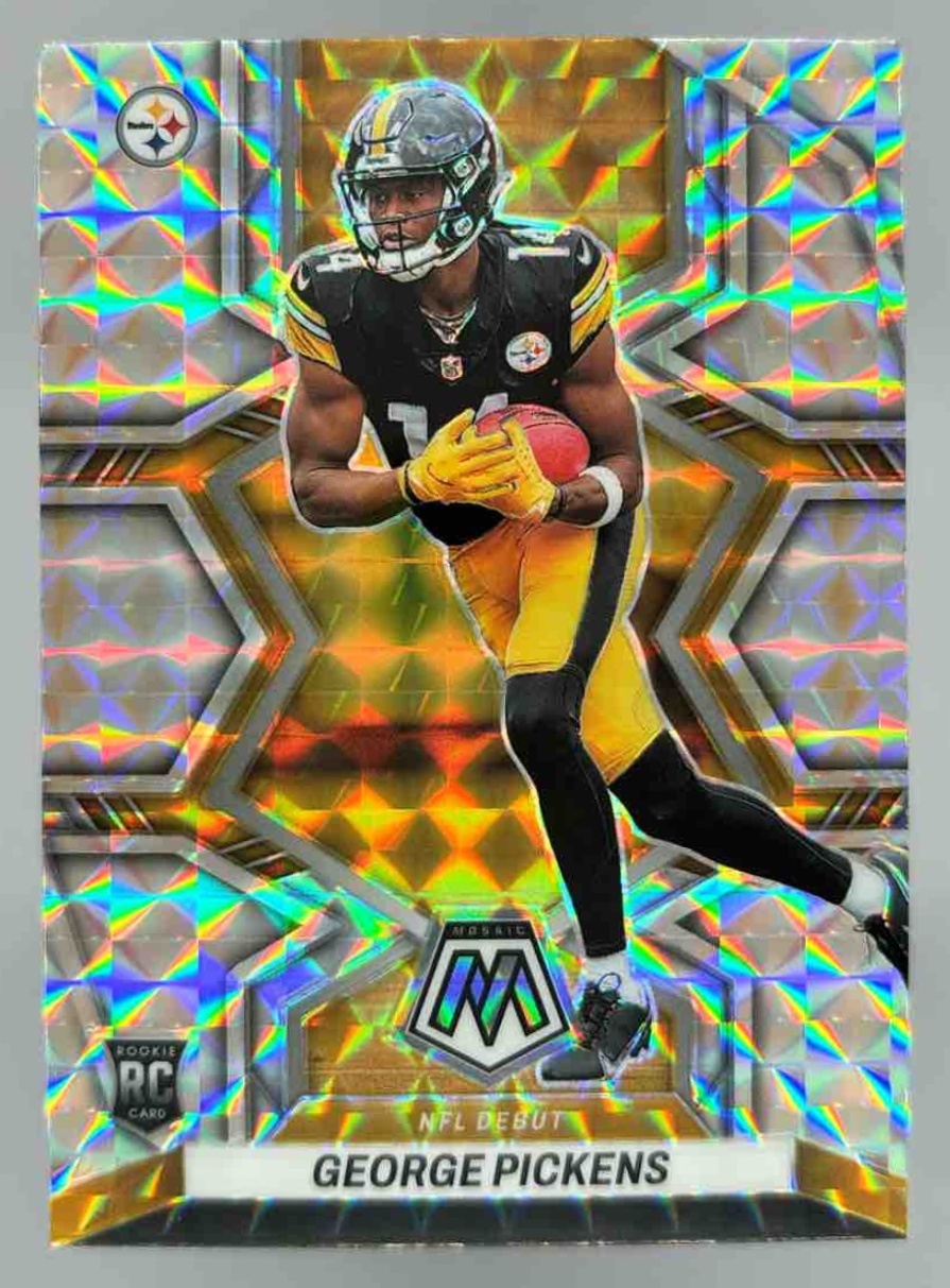 Card image for 2022 Panini Football Mosaic George Pickens #282 RC NFL Debut Pittsburgh Steelers