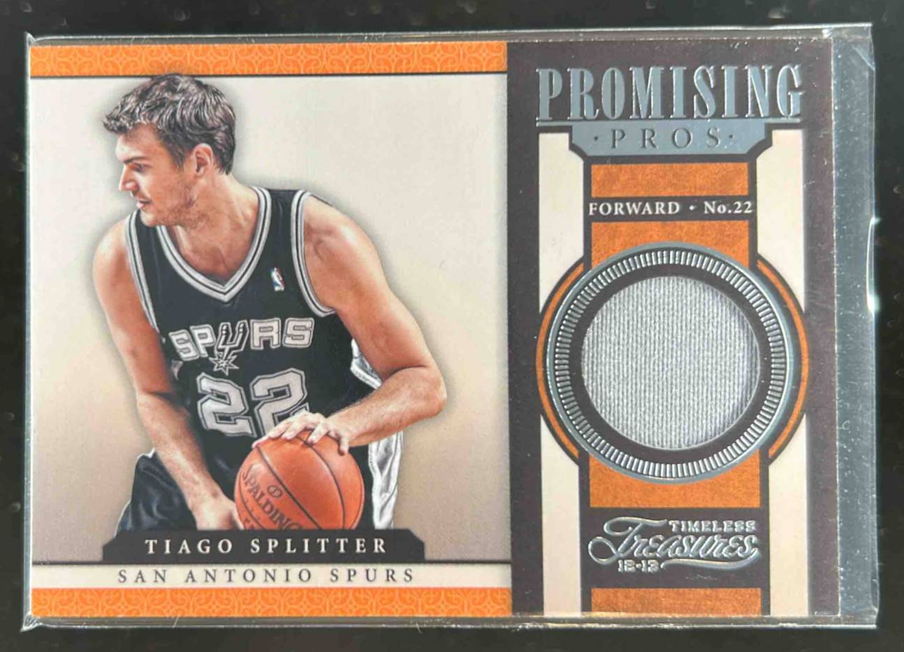 Card image for 2012-13 Panini Timeless Treasures Tiago Splitter Promising Pros Materials /149 #19