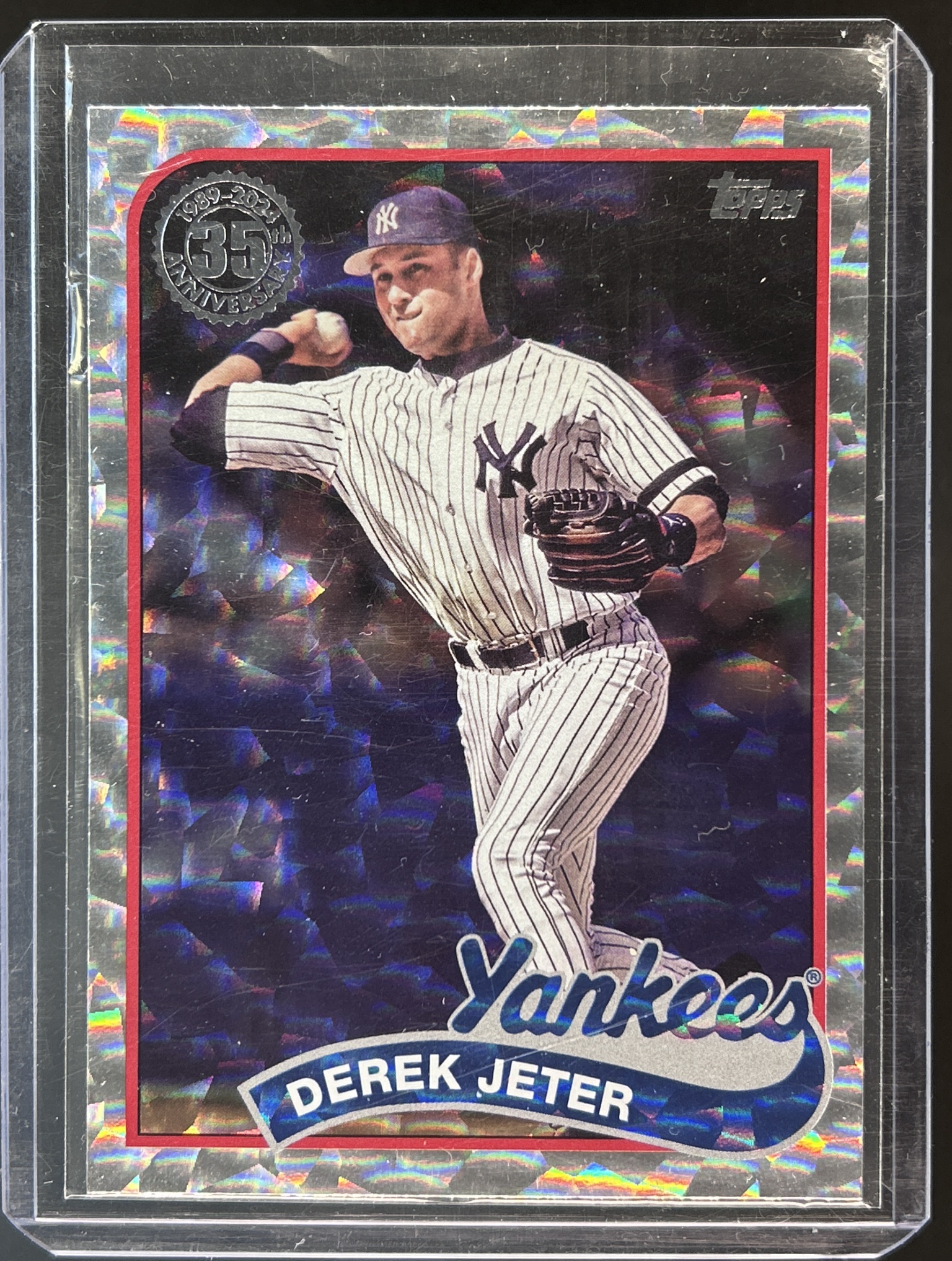 Card image for 2024 DEREK JETER #89B2-7 1989 TOPPS BASEBALL 35TH ANNIVERSARY SERIES TWO FOIL