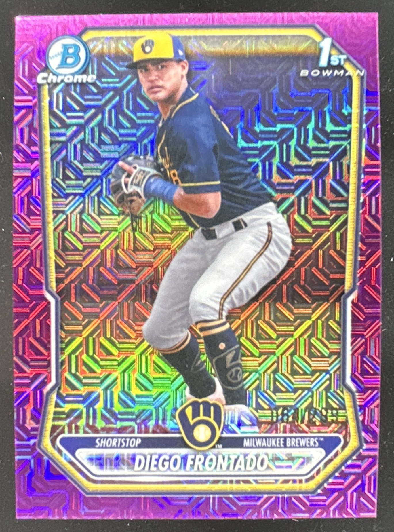 Card image for Diego Frontado 2026 Bowman Chrome Mega Box Prospects Fuchsia Mojo Refractor /299