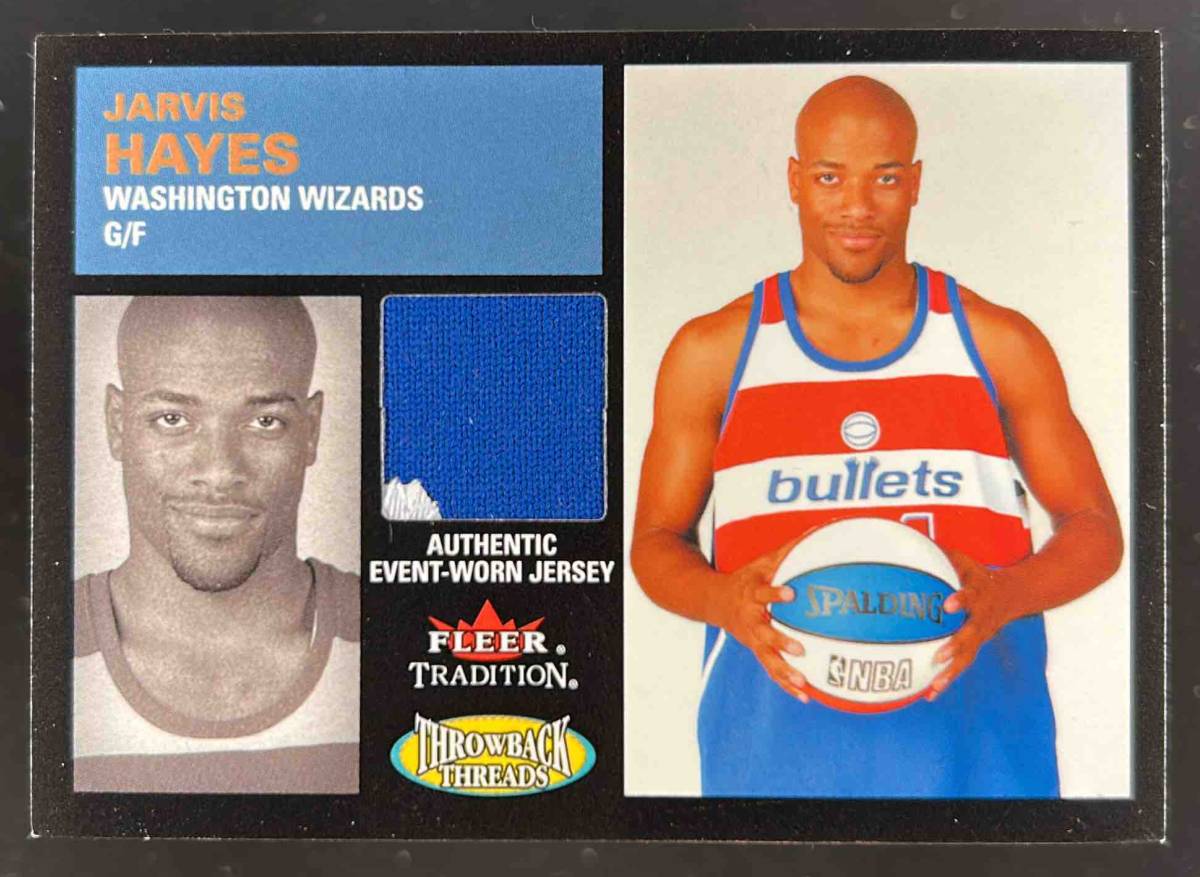 Card image for 2003-04 Fleer Tradition Jarvis Hayes Throwback Threads Event Worn #TT-JH RC