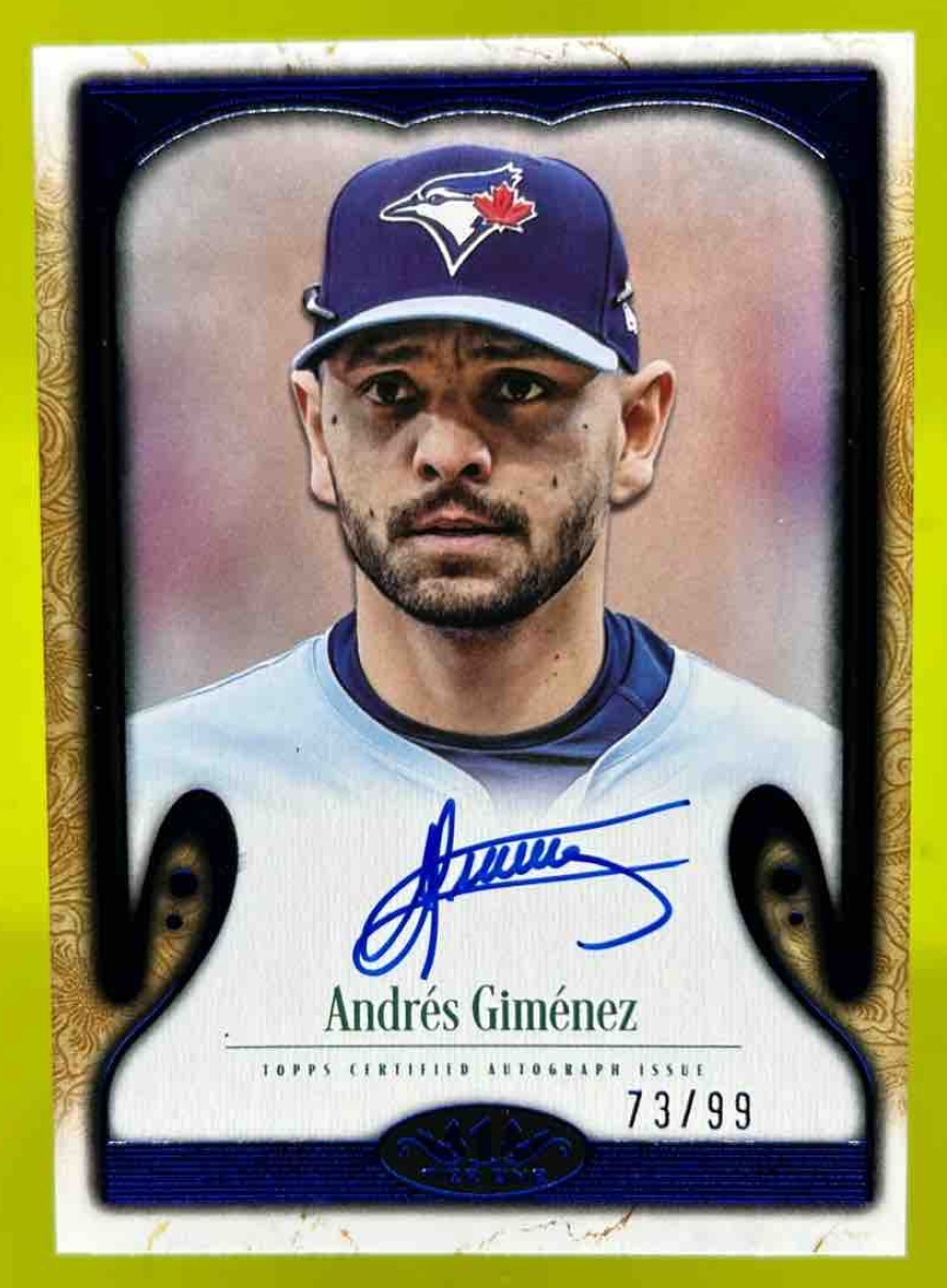 Card image for Andres Gimenez 2026 Topps Tier One Shots Auto Blue Foil /99