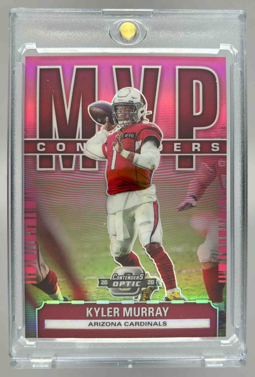 Card image for 2020 Panini Contenders Kyler Murray MVP Pink /75 #MC-KMU Cardinals