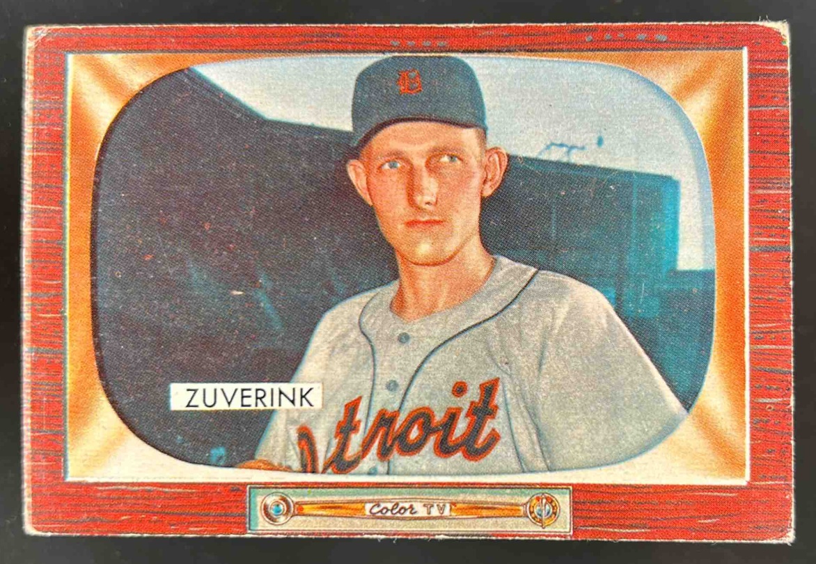 Card image for 1955 BOWMAN BASEBALL GEORGE ZUVERINK #92 DETROIT TIGERS