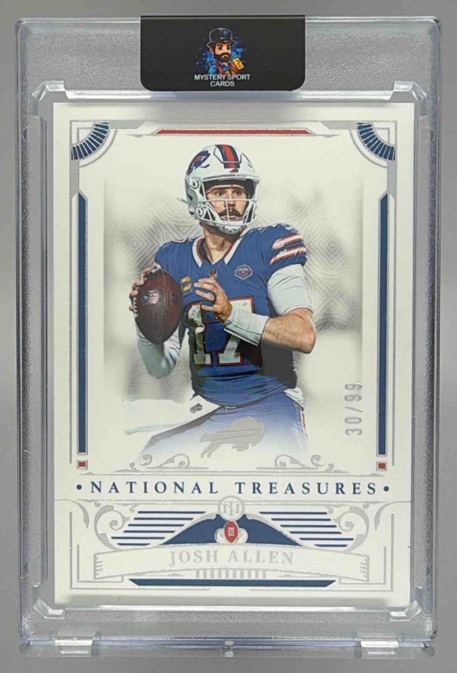 Card image for 2025 Panini Football National Treasures Josh Allen /99 #10 Buffalo Bills
