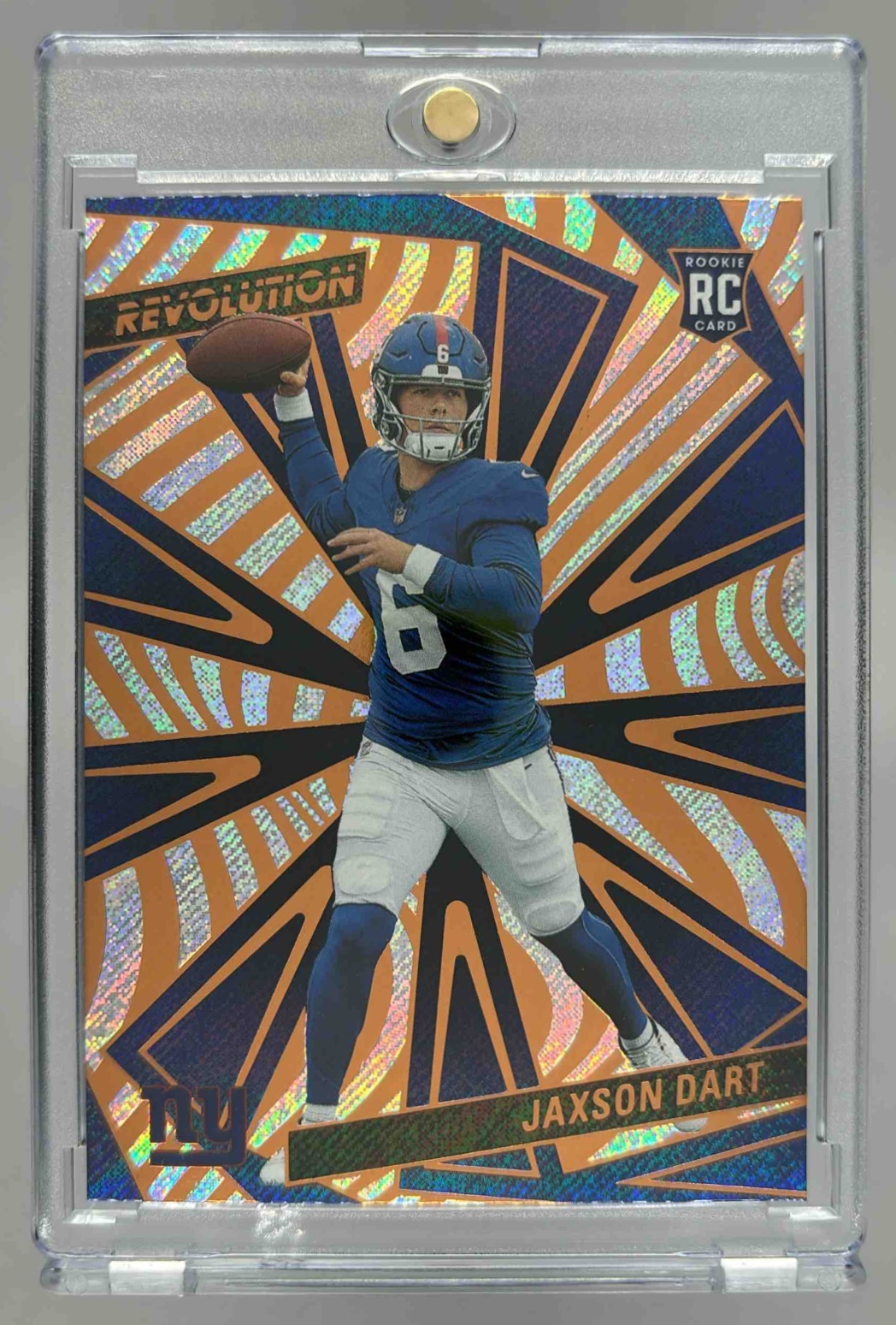 Card image for 2025 Panini Football Revolution Jaxson Dart Rookies #219 RC New York Giants