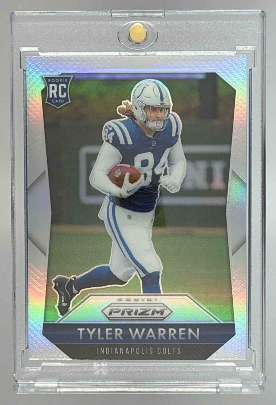Card image for 2025 Panini Prizm Tyler Warren Rookie Flashback Silver #6 RC Colts