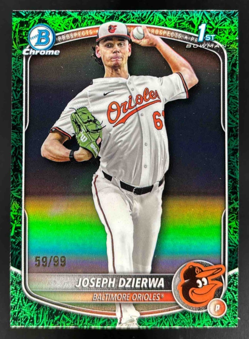 Card image for 2025 Bowman Draft Joseph Dzierwa Chrome Green Grass Refractor /99 1st Prospect