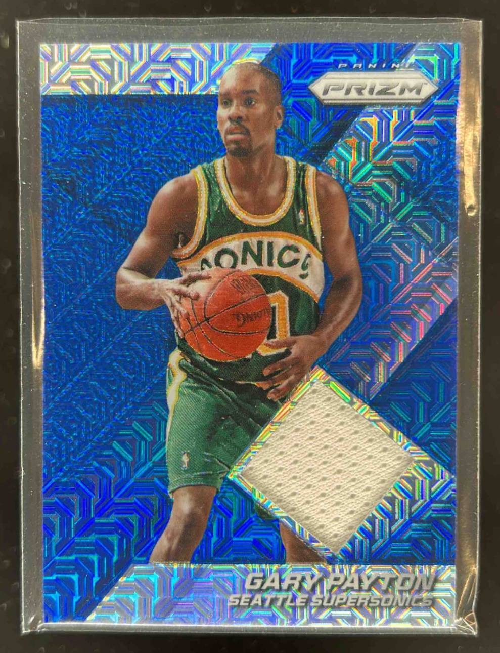 Card image for 2014-15 PANINI PRIZM GARY PAYTON JERSEYS PRIZMS BLUE MOJO #15