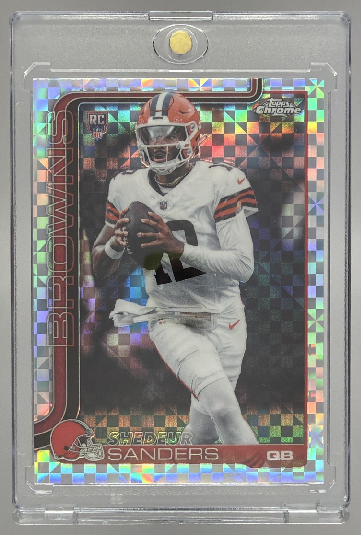 Card image for 2025 Topps Football Chrome Shedeur Sanders Rookie #315 RC Cleveland Browns