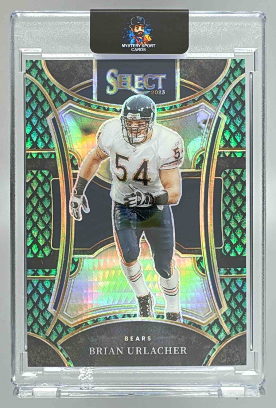 Card image for 2023 Panini Select Brian Urlacher Dragon Scale Prizms /70 #418 Suite Bears