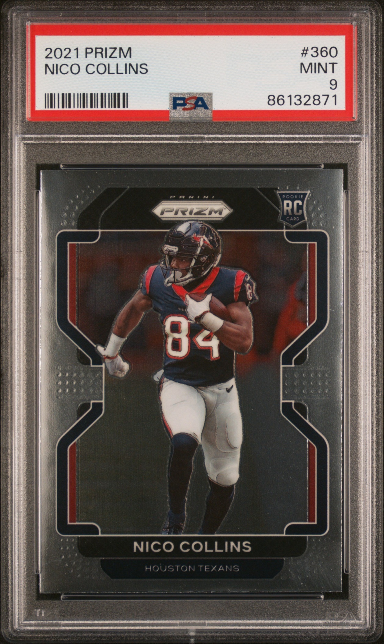 Card image for 2021 Panini Football Prizm Nico Collins Silver #360 RC Houston Texans