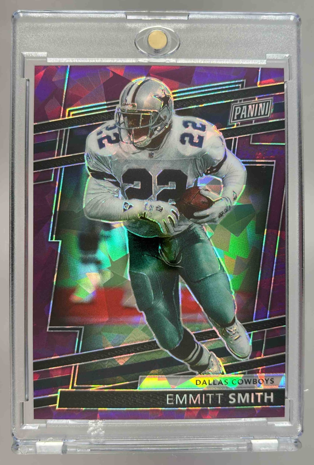 Card image for 2024 Panini National NSCC VIP Party Emmitt Smith Purple Sparkle /49 #11 Cowboys