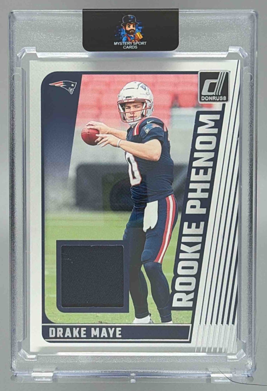 Card image for 2024 Panini Donruss Drake Maye Rookie Phenom Jerseys #RPJ-DMA MEM RC Patriots