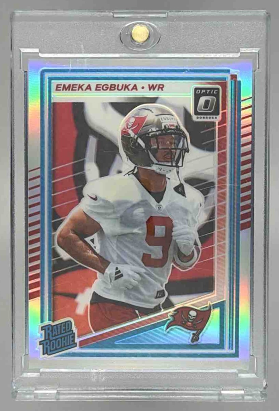 Card image for 2025 Panini Donruss Optic Emeka Egbuka Rated Rookie #265 Buccaneers