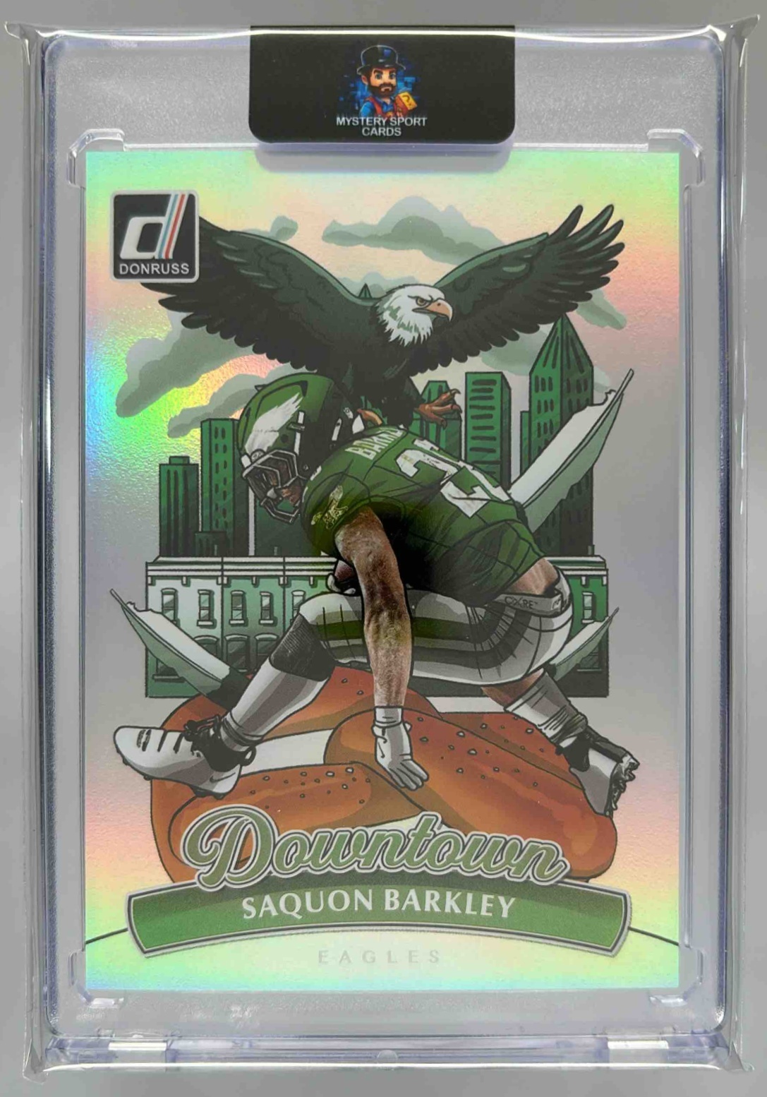 Card image for 2025 Panini Football Donruss Saquon Barkley Downtown! SP #7 Philadelphia Eagles