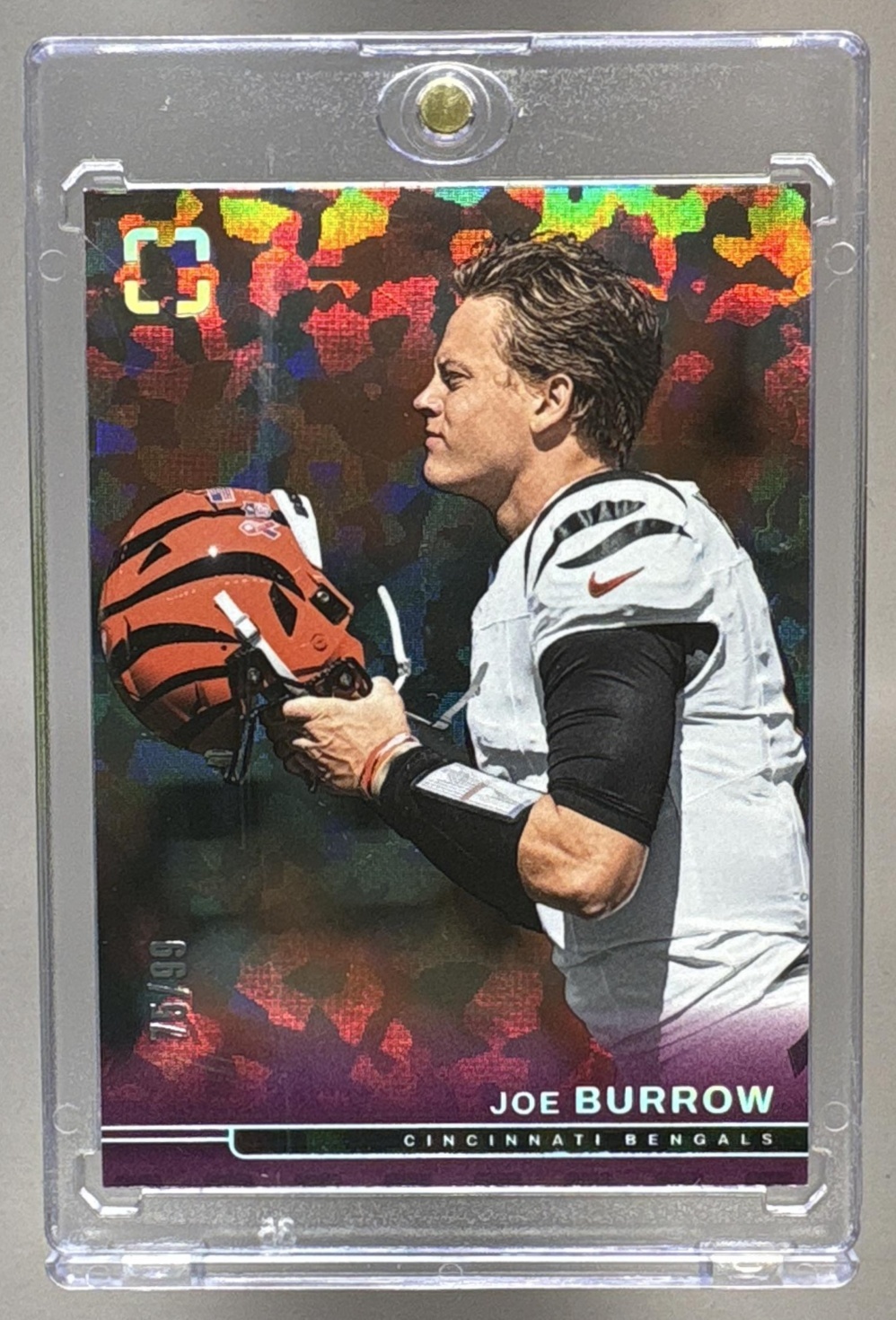 2025 PANINI PHOTOGENIC JOE BURROW #55 PURPLE 75/99 BENGALS