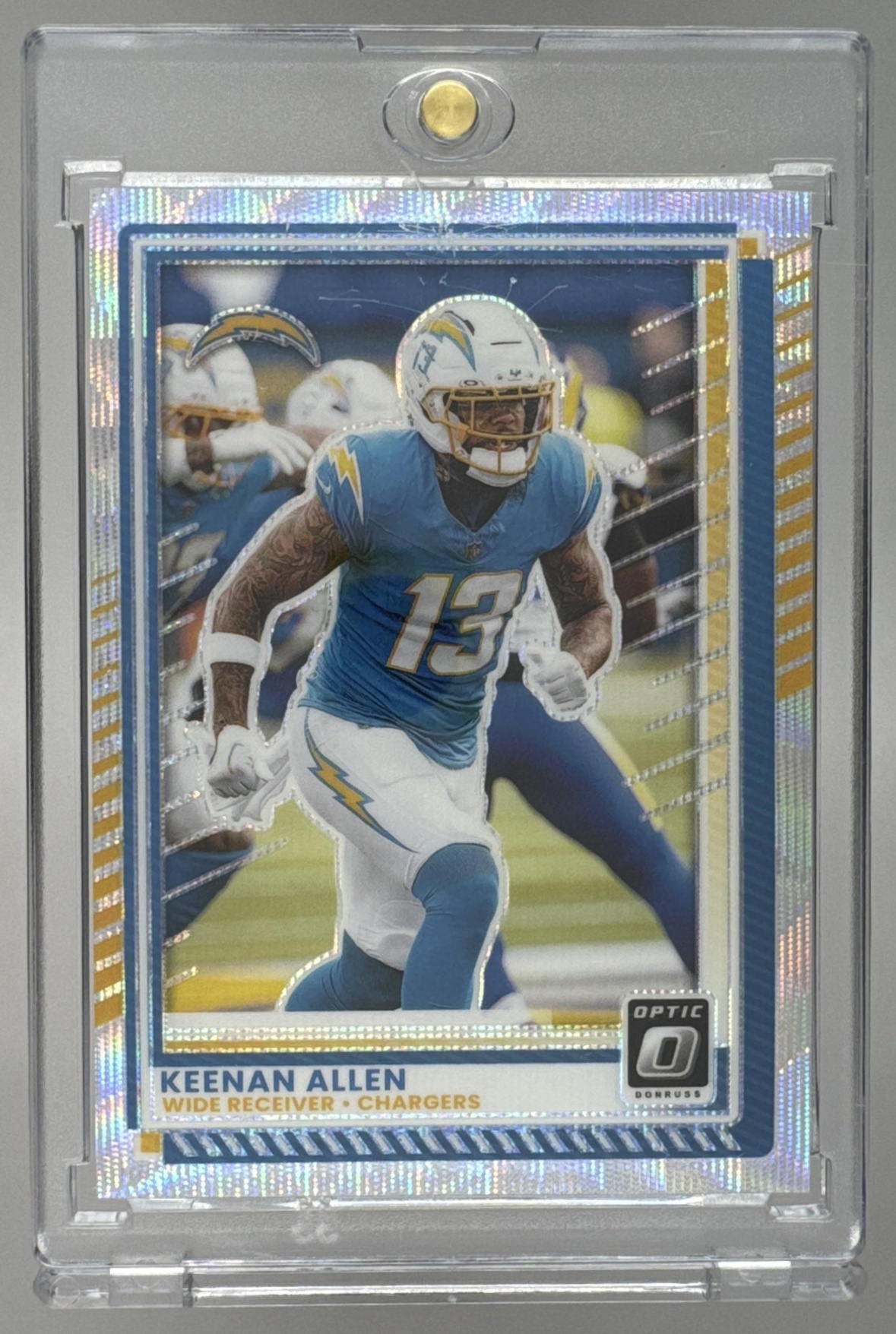 Card image for 2025 Panini Donruss Optic Keenan Allen Wave Prizm /300 #187 Chargers