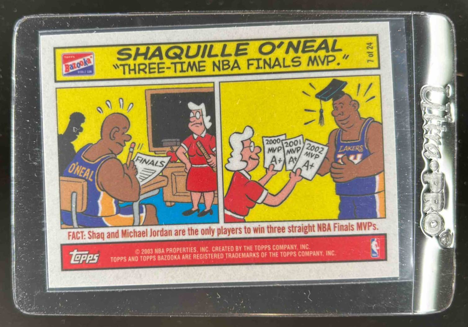 Card image for 2003 TOPPS BAZOOKA SHAQUILLE O'NEAL COMICS #7 LOS ANGELES LAKERS