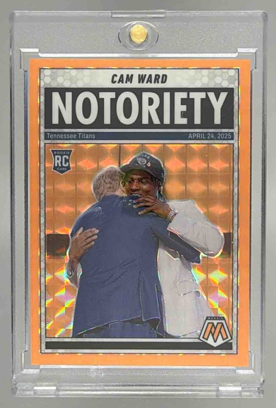 Card image for 2025 Panini Football Mosaic Cam Ward Center Stage #17 RC