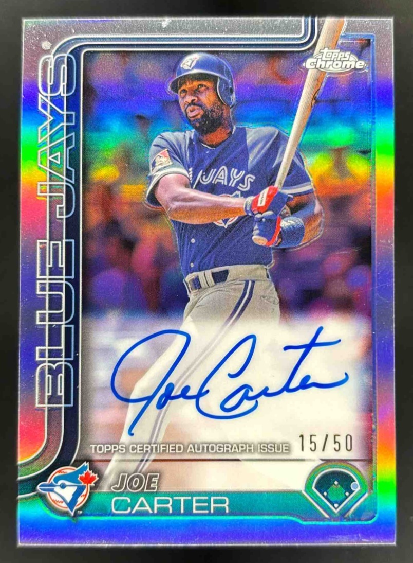 Card image for 2025 Topps Chrome Update Joe Carter Legends Auto /50 #CLA-JC Blue Jays