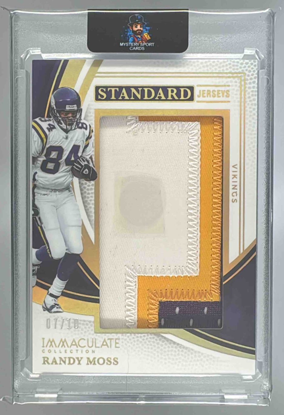 Card image for 2025 Panini Flawless Randy Moss Standard Jerseys /10 MEM Vikings