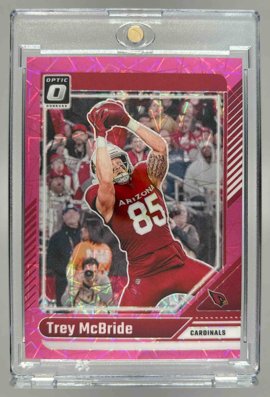 Card image for 2024 Panini Donruss Optic Trey McBride Pink Velocity /80 #5 Cardinals
