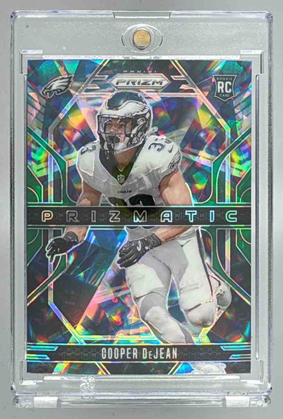 Card image for 2024 Panini Football Prizm Cooper DeJean Prizmatic #6 RC Philadelphia Eagles