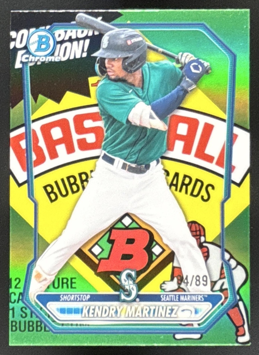 Card image for 2026 Bowman Kendry Martinez Chrome Prospects PackFractor Variation /89
