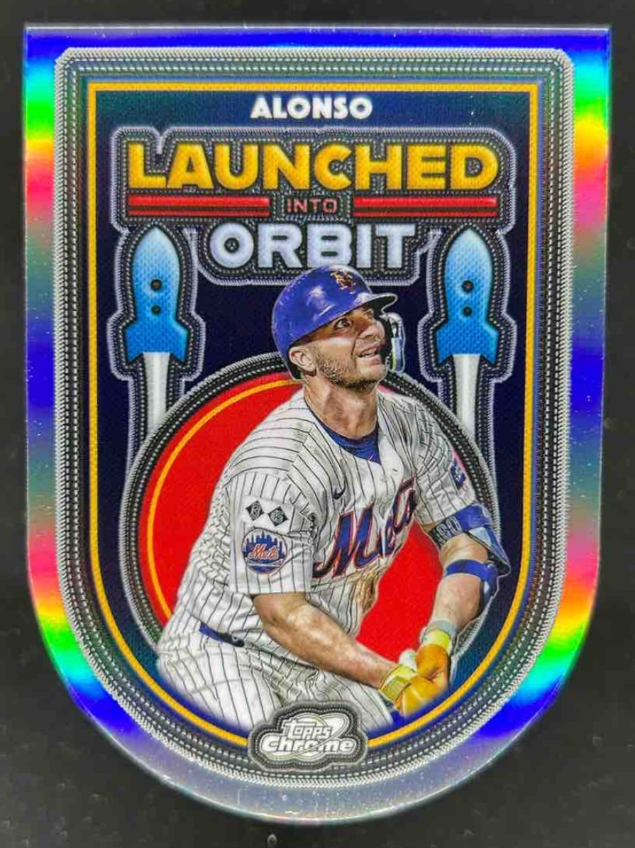 Card image for Pete Alonso 2025 Topps Baseball Cosmic Chrome Launched Into Orbit New York Mets