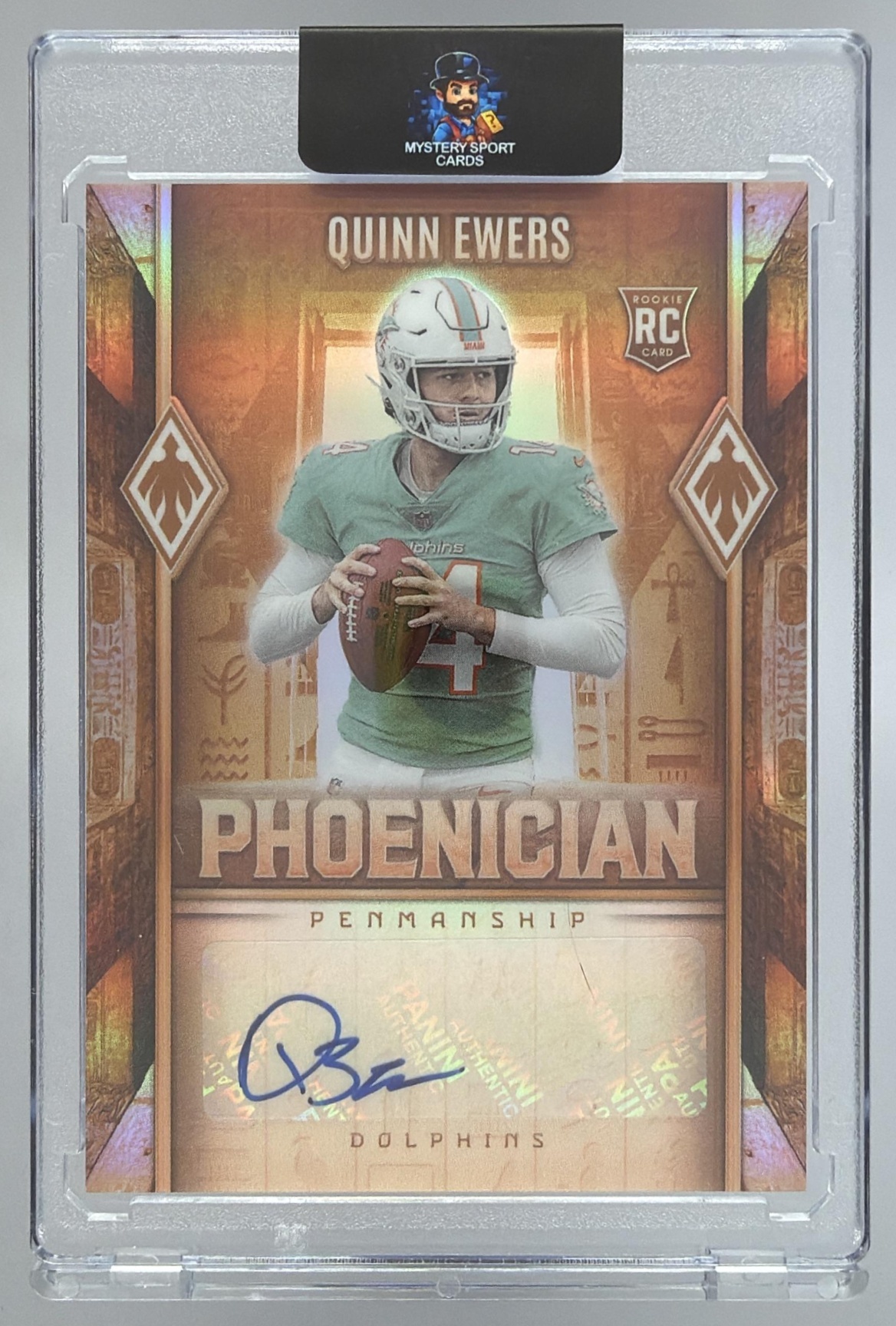 Card image for 2025 Panini Phoenix Quinn Ewers Phoenician Penmanship #PHP-QES RC Auto Dolphins