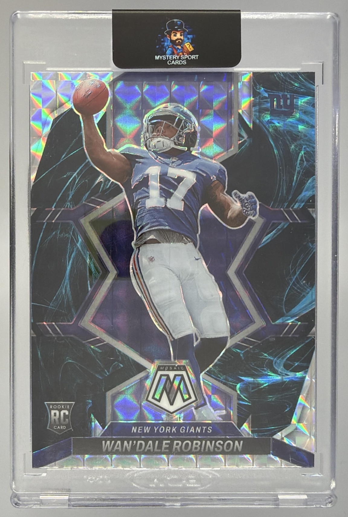 Card image for 2022 Panini Football Mosaic Wan'Dale Robinson #330 RC New York Giants