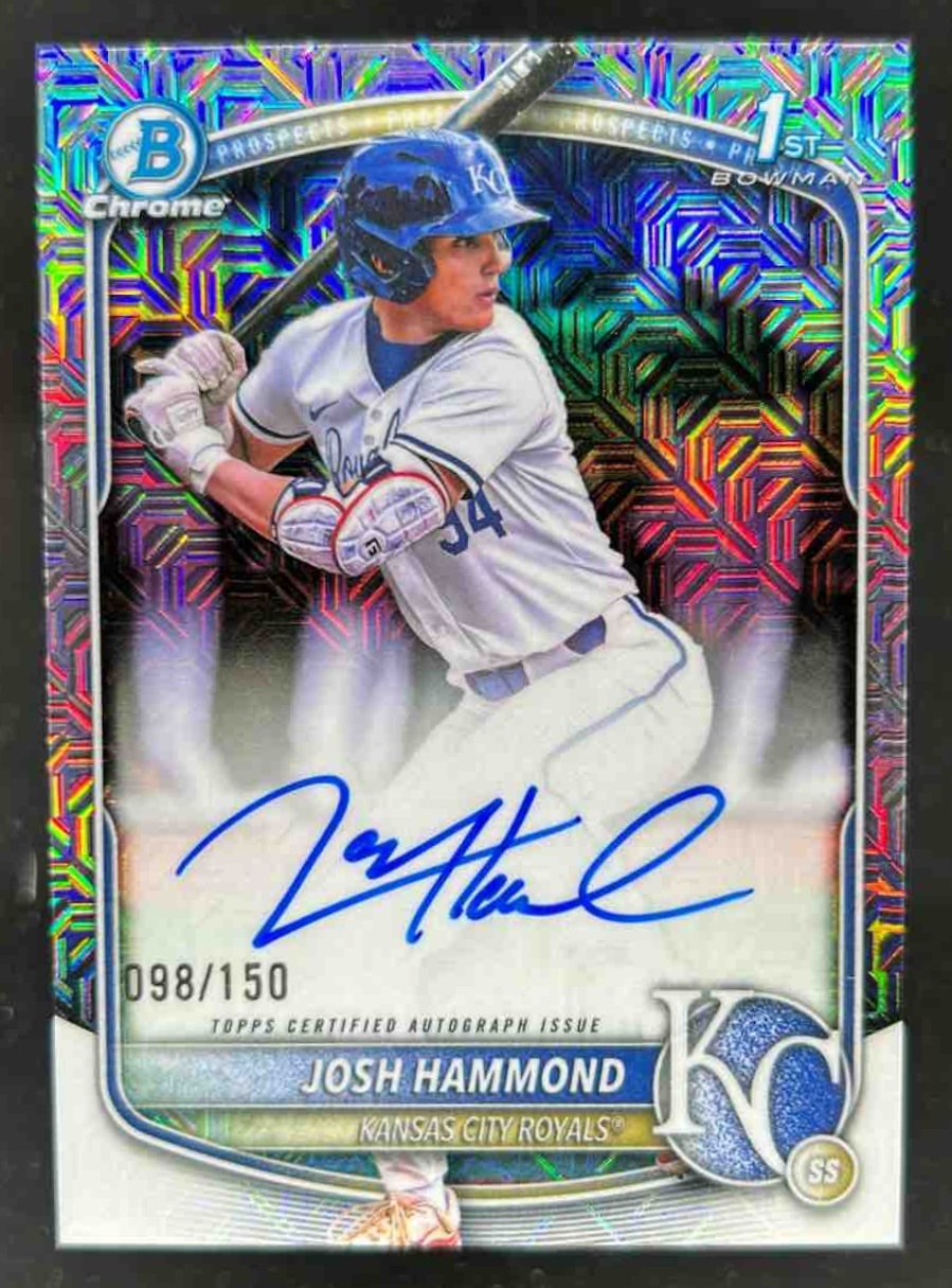Card image for Josh Hammond 2025 Bowman Draft Chrome Prospect Auto HTA Choice Refractor /150