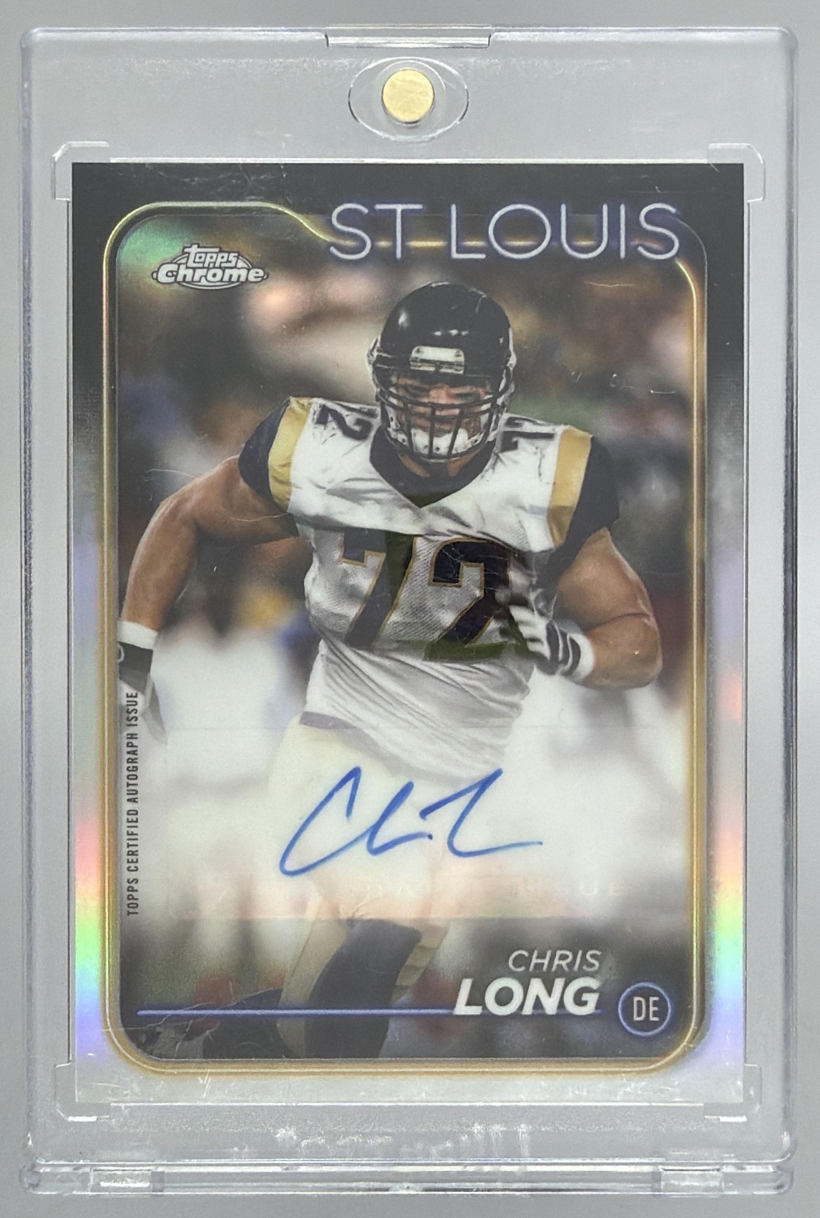Card image for 2024 Topps Chrome Sapphire Edition Chris Long Auto #BA-CLO Rams
