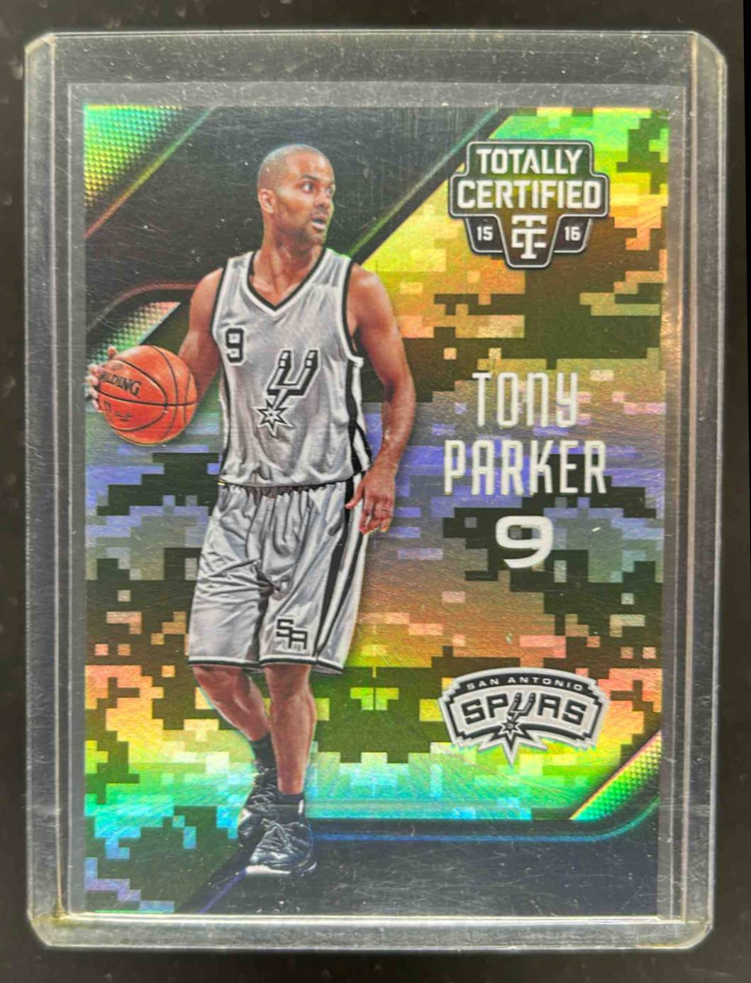Card image for 2015-16 Panini Totally Certified Tony Parker Mirror Camo 2 /25 #16