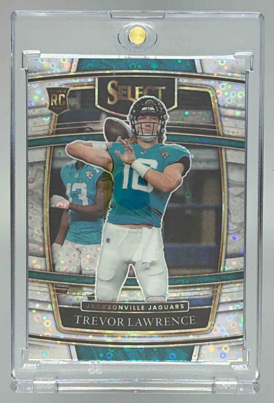 Card image for 2021 Panini Select Trevor Lawrence Silver Prizm #43 RC Concourse Jaguars