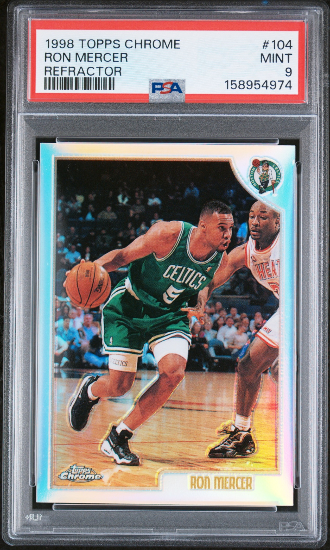 1998-99 Topps Basketball Chrome Ron Mercer Refractor #104 Boston Celtics PSA 9