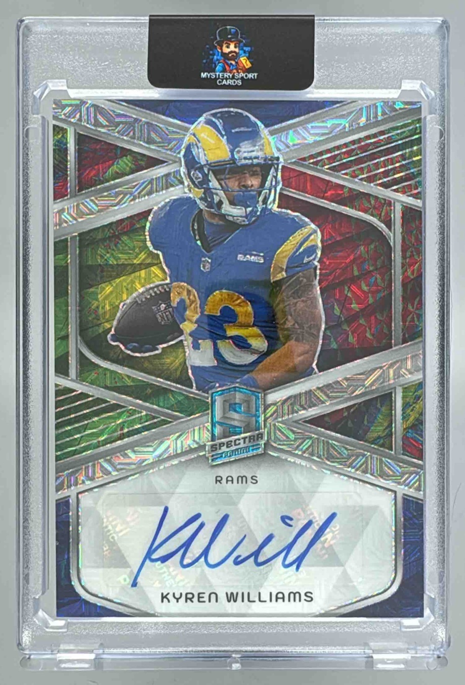 Card image for 2024 Panini Spectra Kyren Williams Signatures Meta /25 #SIG-KWS Auto Rams