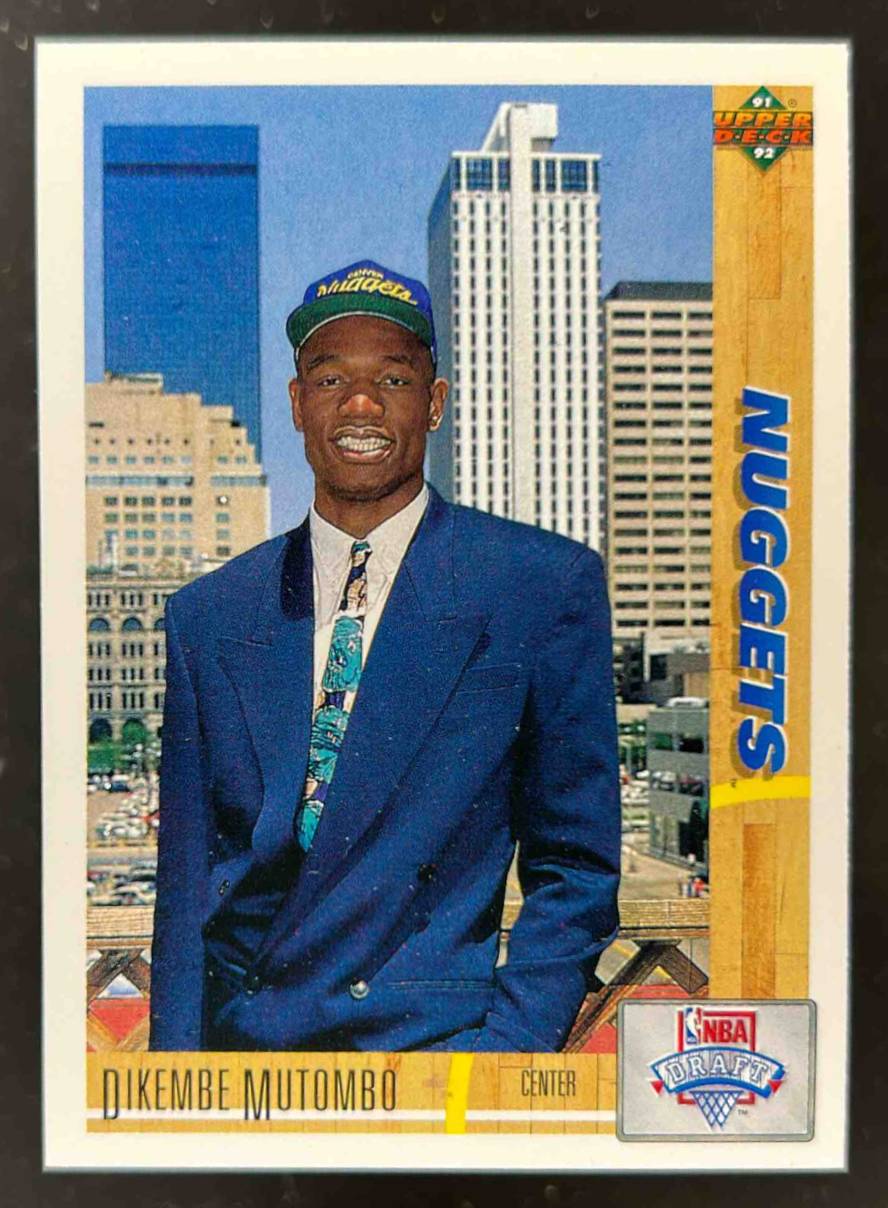 Card image for 1991-92 UPPER DECK DIKEMBE MUTOMBO #3B RC ROOKIE DENVER NUGGETS
