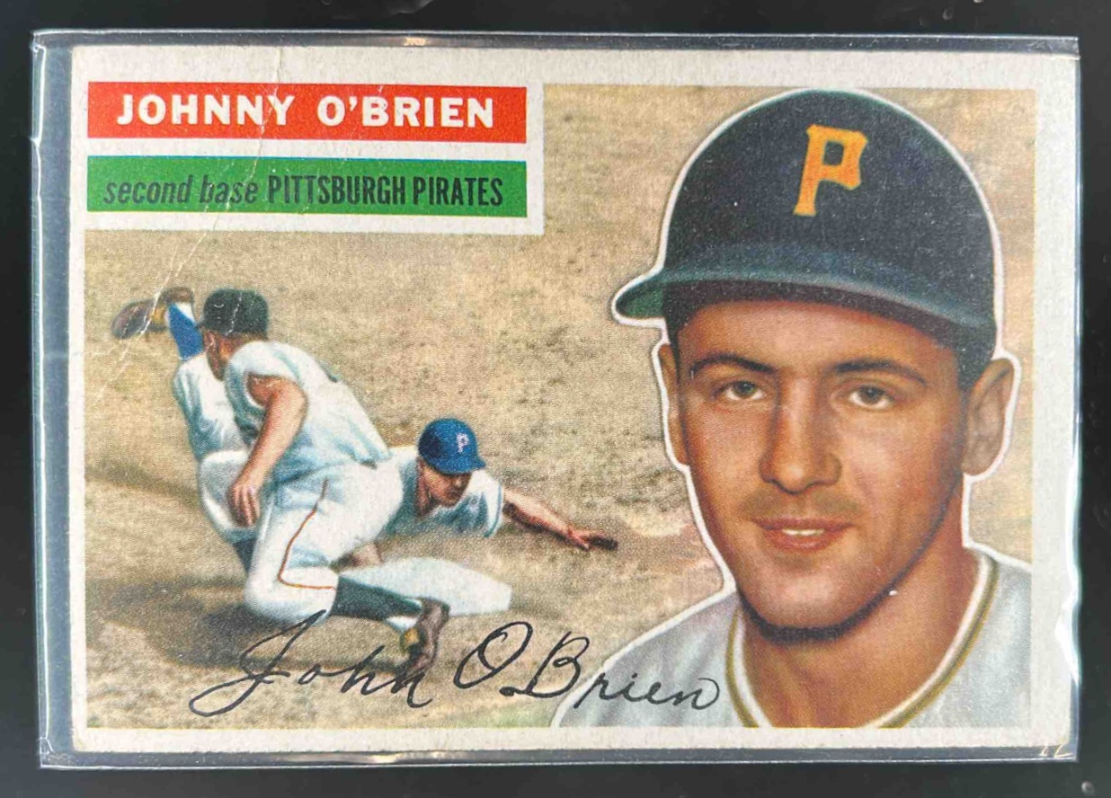 Card image for 1956 TOPPS BASEBALL JOHNNY O'BRIEN #65B PITTSBURGH PIRATES