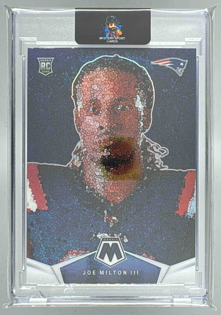 Card image for 2024 Panini Football Mosaic Joe Milton III Micro #MM-JMN RC New England Patriots