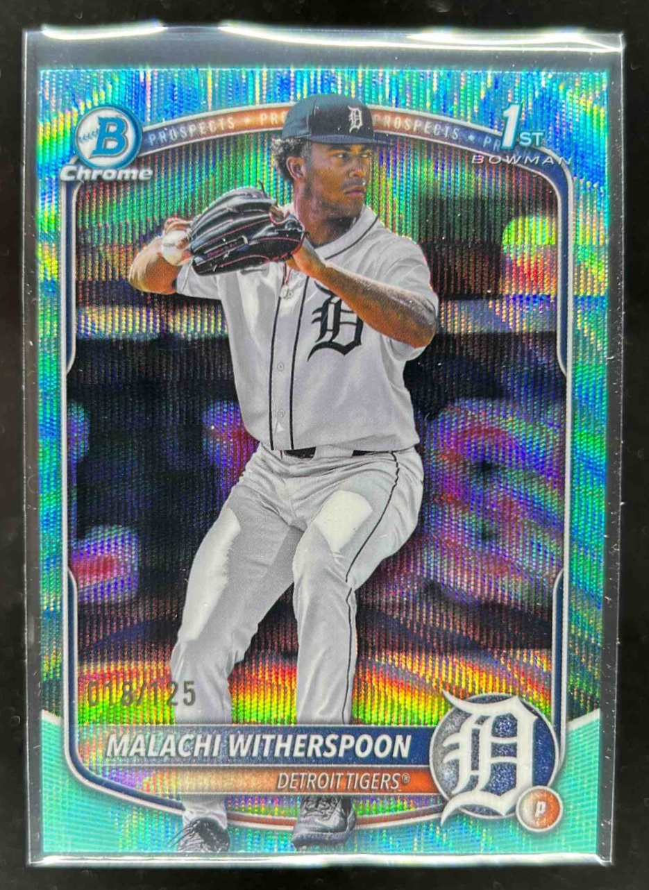 Card image for Malachi Witherspoon 2025 Bowman Draft Chrome Aqua Wave Refractor /125