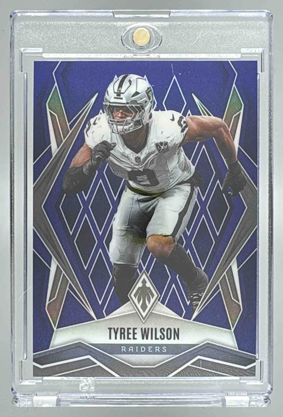 Card image for 2025 Panini Football Phoenix Tyree Wilson Blue /50 #104 Las Vegas Raiders