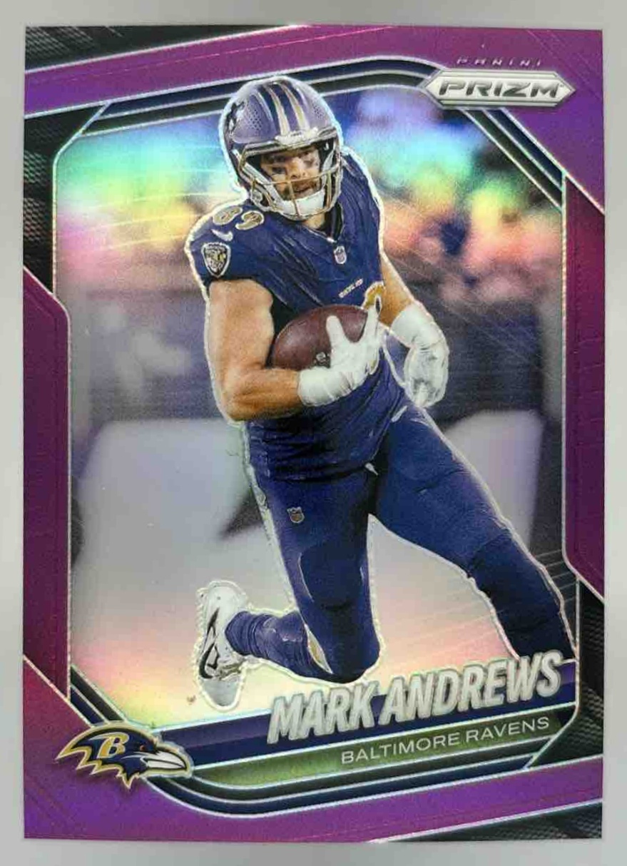 Card image for 2025 Panini Football Prizm Mark Andrews Purple /125 #259 Baltimore Ravens