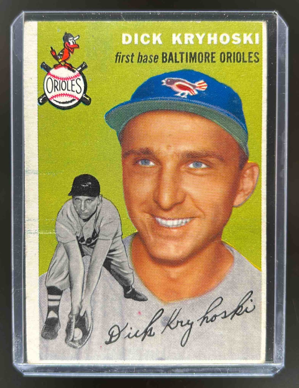 Card image for 1954 TOPPS BASEBALL DICK KRYHOSKI #150 BALTIMORE ORIOLES